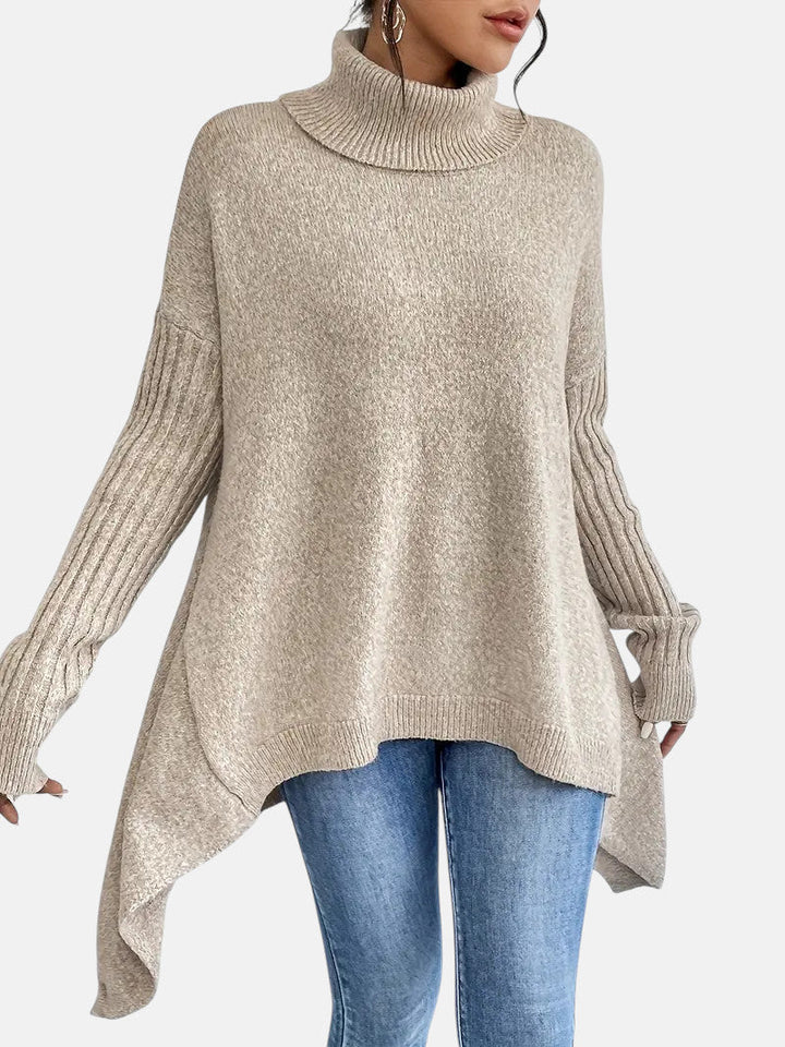 BRIGITTE – LANGER PULLOVER MIT KRAGEN