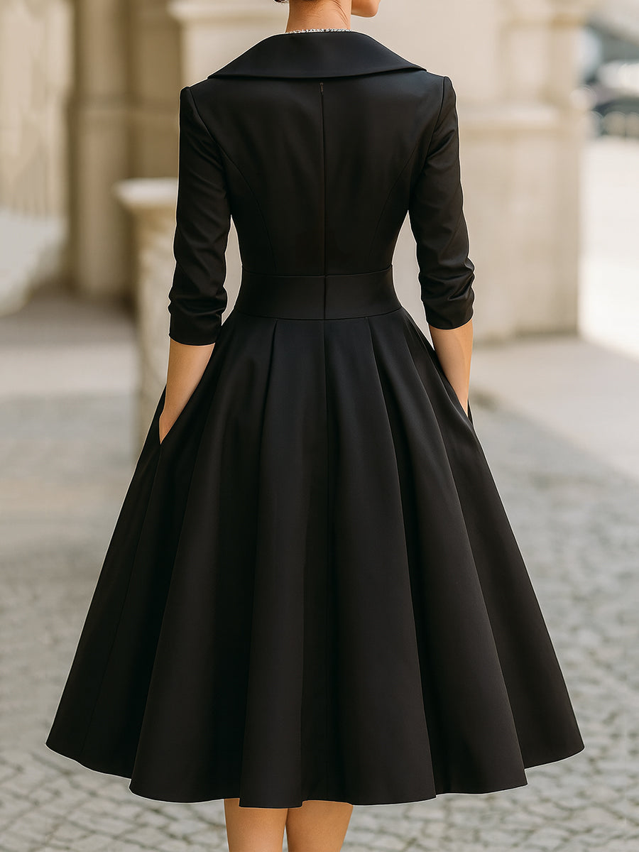 Dharmay | Elegantes Midikleid mit langen Ärmeln