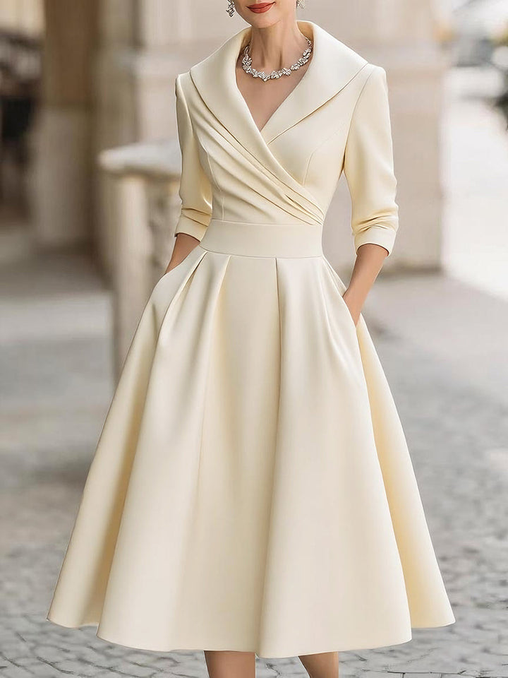 Dharmay | Elegantes Midikleid mit langen Ärmeln