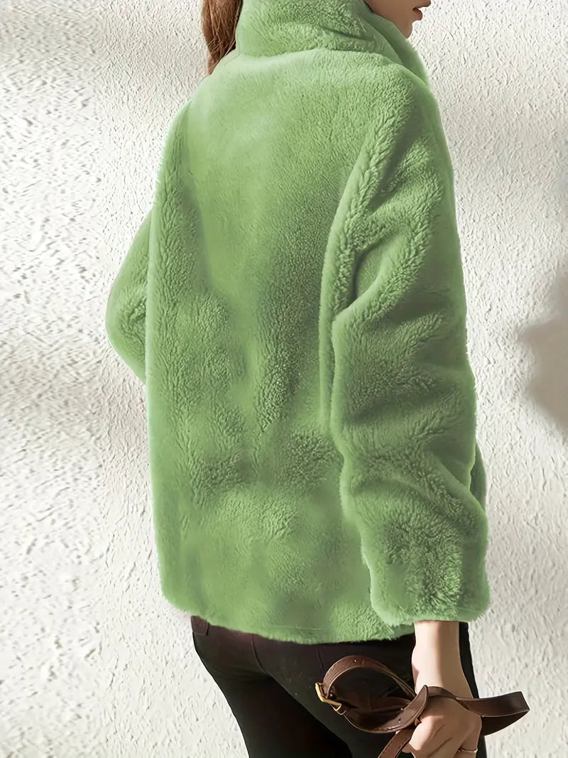 Maliza - Stylische Fleecejacke mit Kunstfell