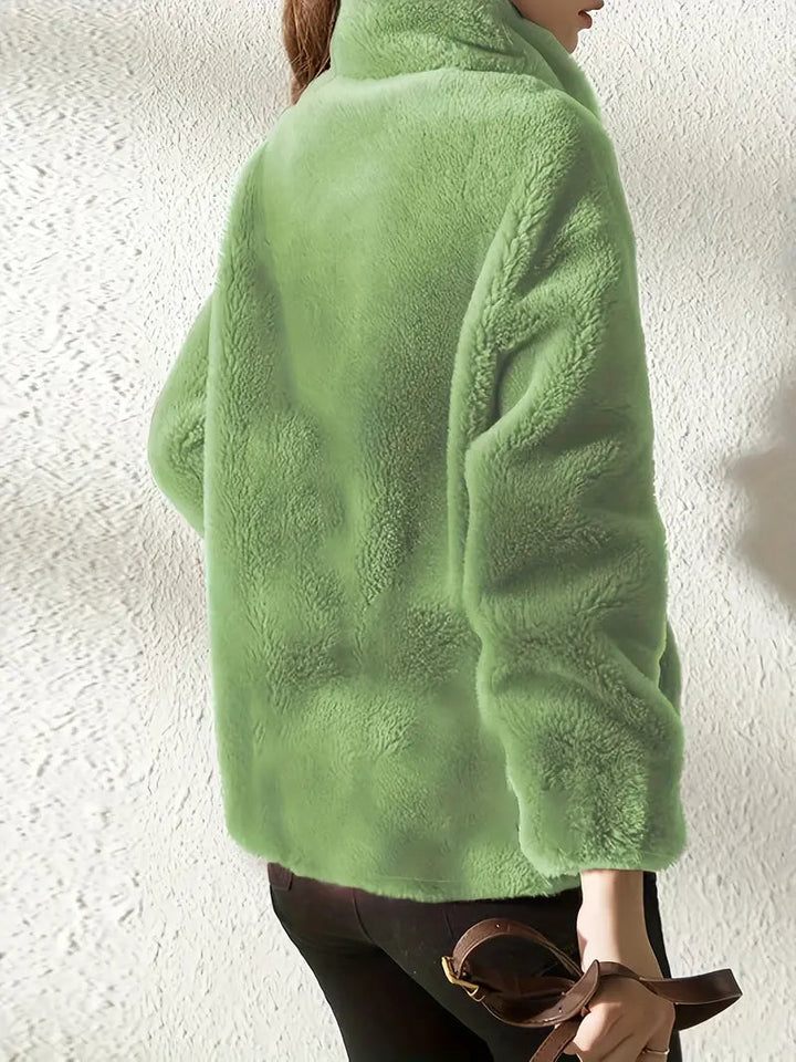 Maliza - Stylische Fleecejacke mit Kunstfell