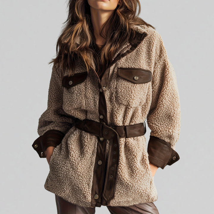 Bridget | Teddyjacke mit Gürtel