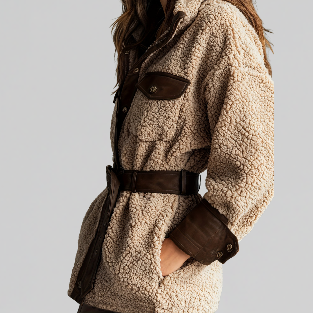 Bridget | Teddyjacke mit Gürtel