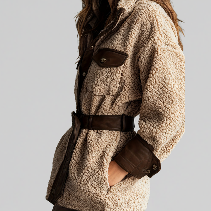 Bridget | Teddyjacke mit Gürtel