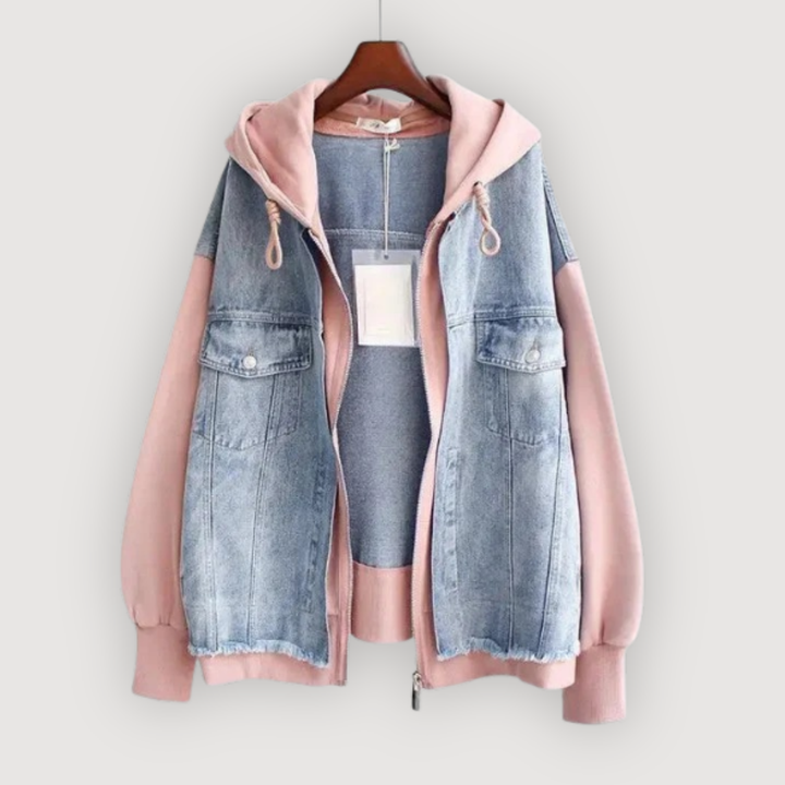 CELYN – Lässiges Denim-Hoodie-T-Shirt