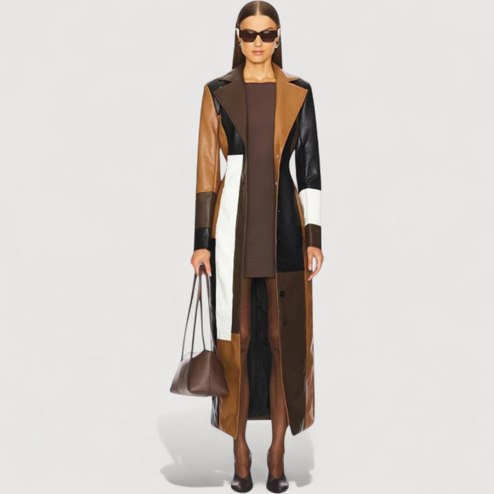 ELIANE – LONGER LEATHER PONCHO