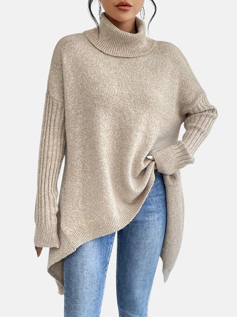 BRIGITTE – LANGER PULLOVER MIT KRAGEN