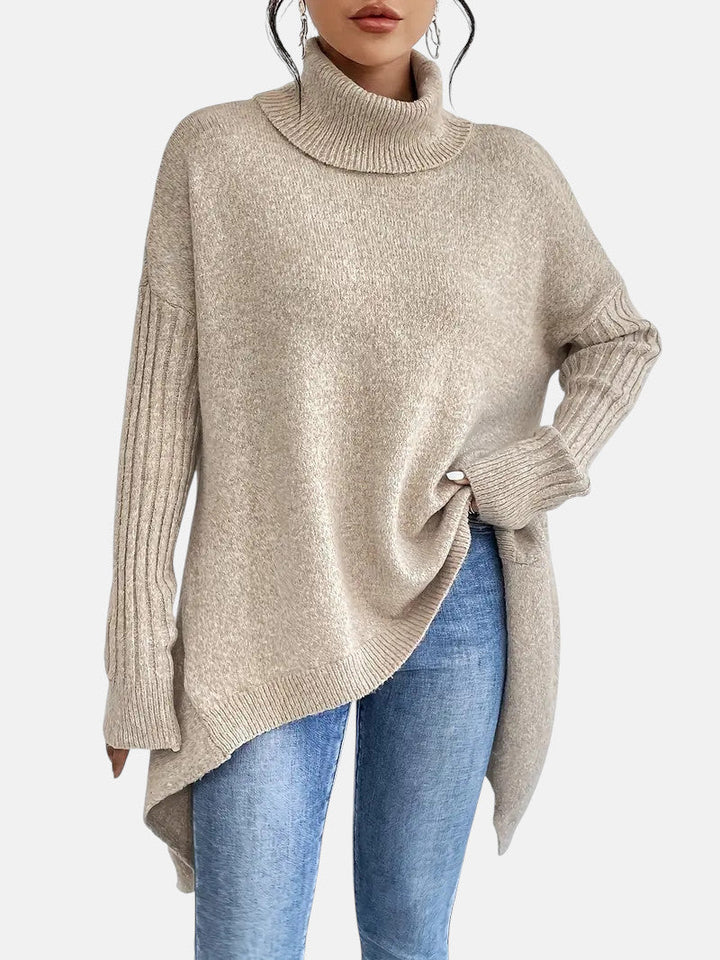 BRIGITTE – LANGER PULLOVER MIT KRAGEN