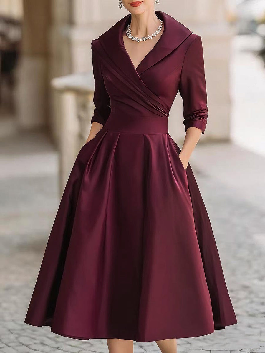 Dharmay | Elegantes Midikleid mit langen Ärmeln