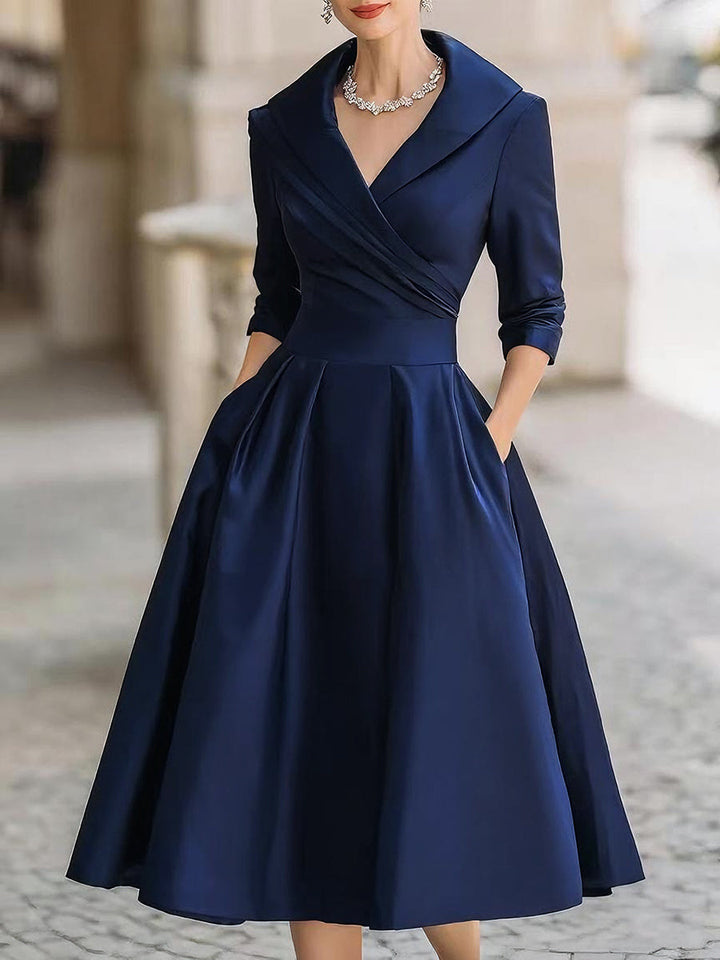 Dharmay | Elegantes Midikleid mit langen Ärmeln