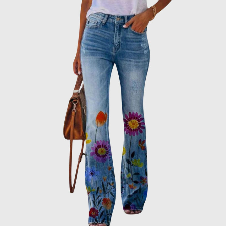 Damenhose mit Blumenmuster