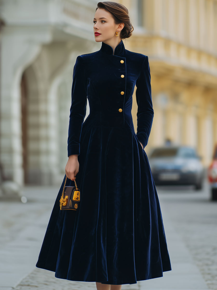 Natalia | A-Linien-Kleid mit goldenen Akzenten
