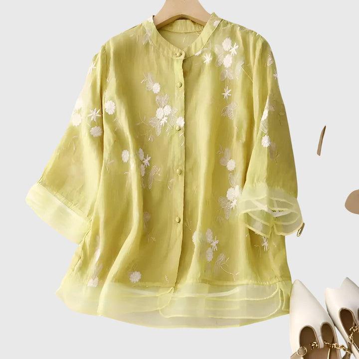 Nellie | Blouse with Embroidered Flowers