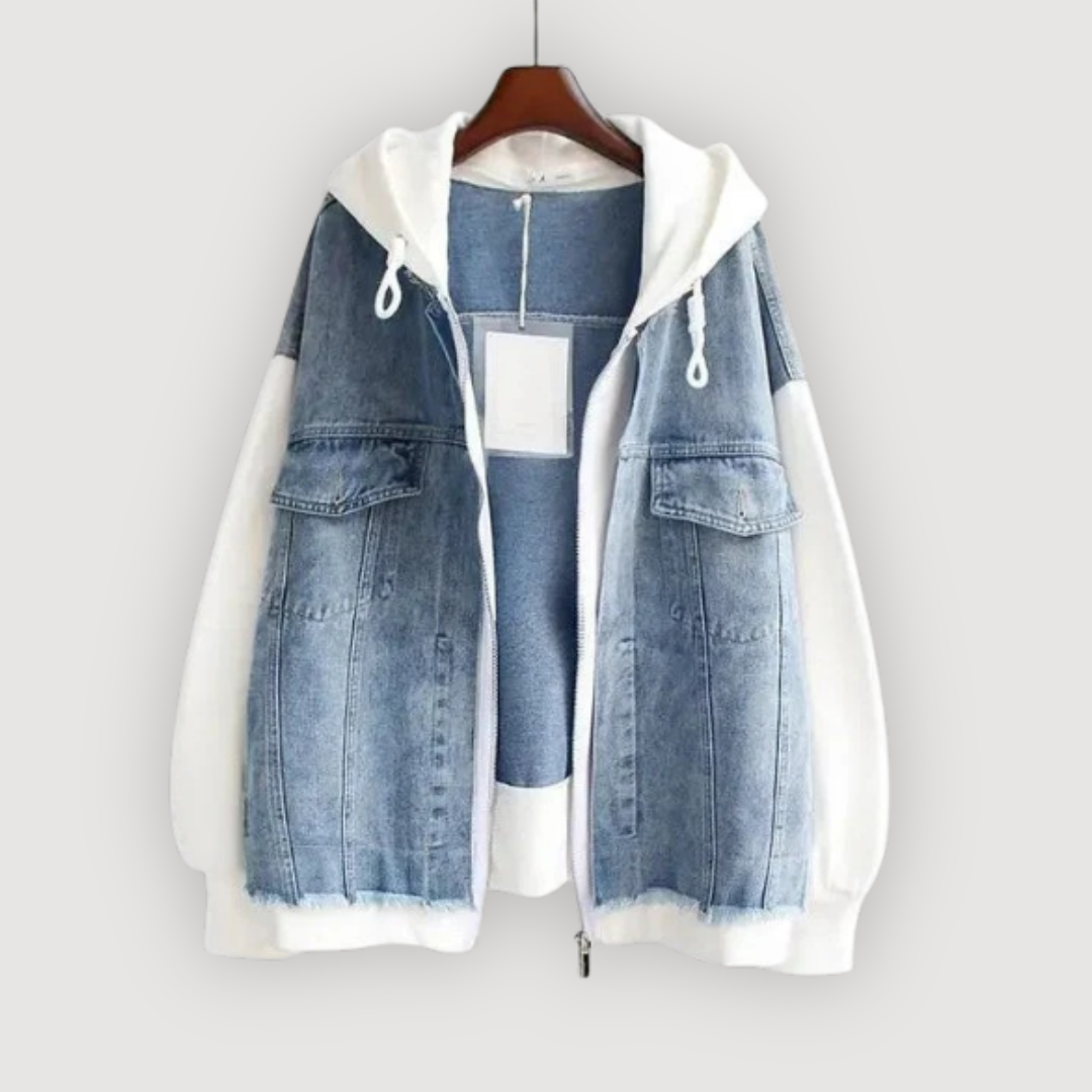 CELYN – Lässiges Denim-Hoodie-T-Shirt