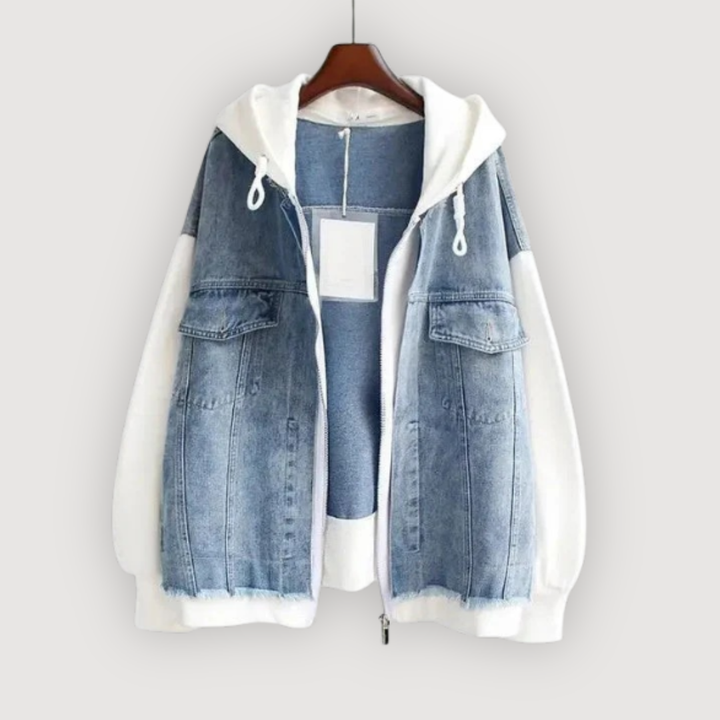 CELYN – Lässiges Denim-Hoodie-T-Shirt