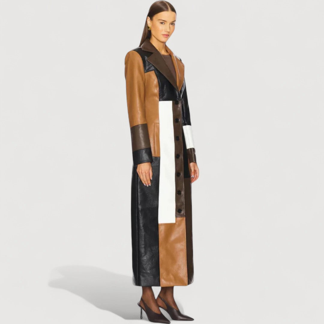 ELIANE – LONGER LEATHER PONCHO
