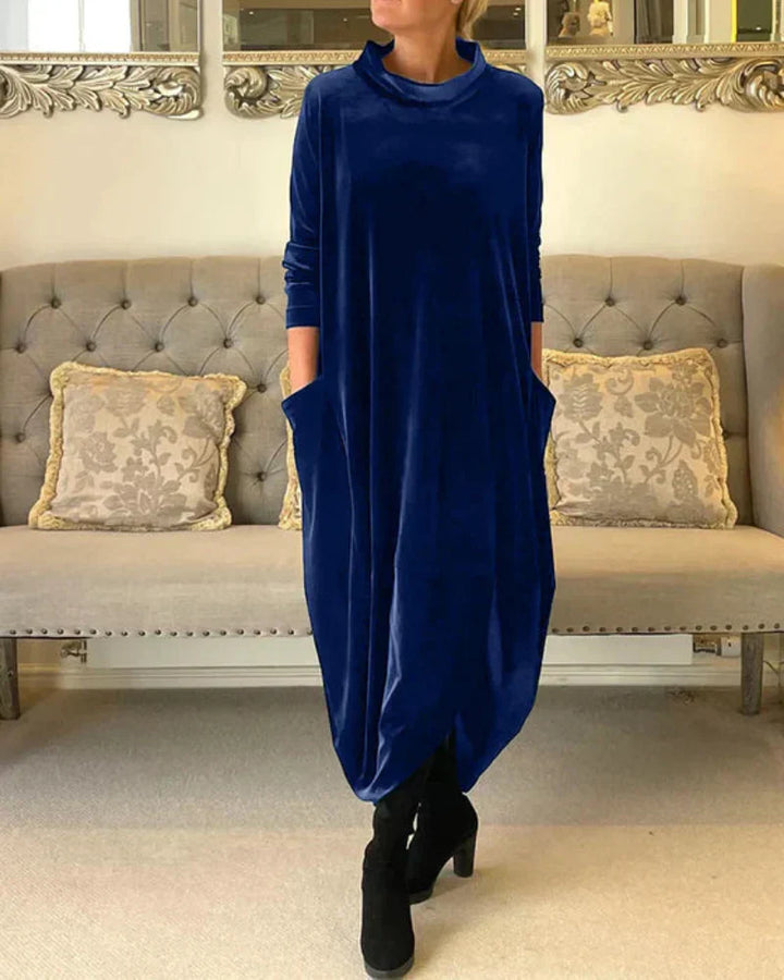 Elspeth | Lockeres, drapiertes Wintermaxikleid