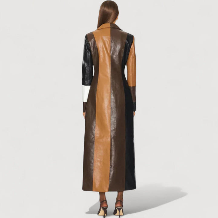 ELIANE – LONGER LEATHER PONCHO