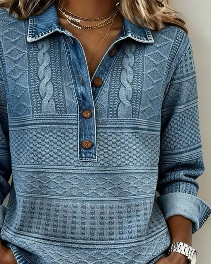 Gwen | Luzny Jumper z Półgolfem