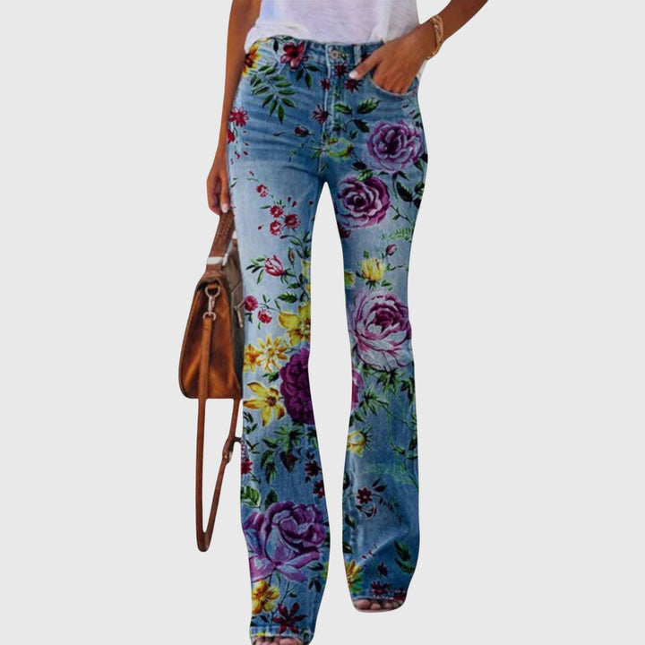 Damenhose mit Blumenmuster