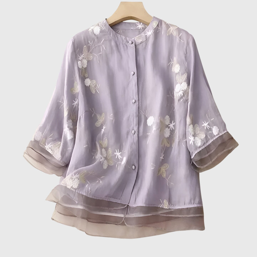 Nellie | Blouse with Embroidered Flowers