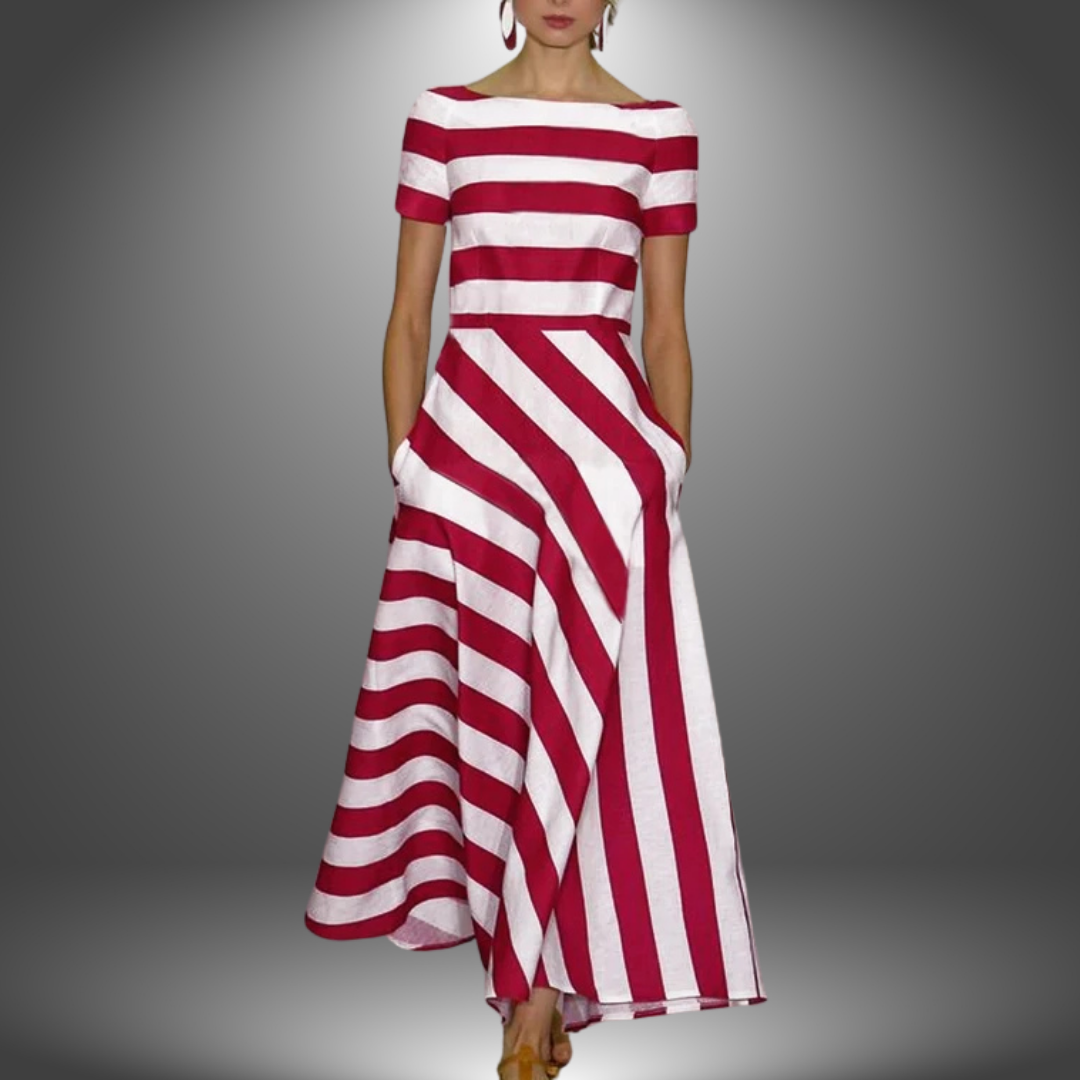 Nicole™ | Elegantes gestreiftes Kleid