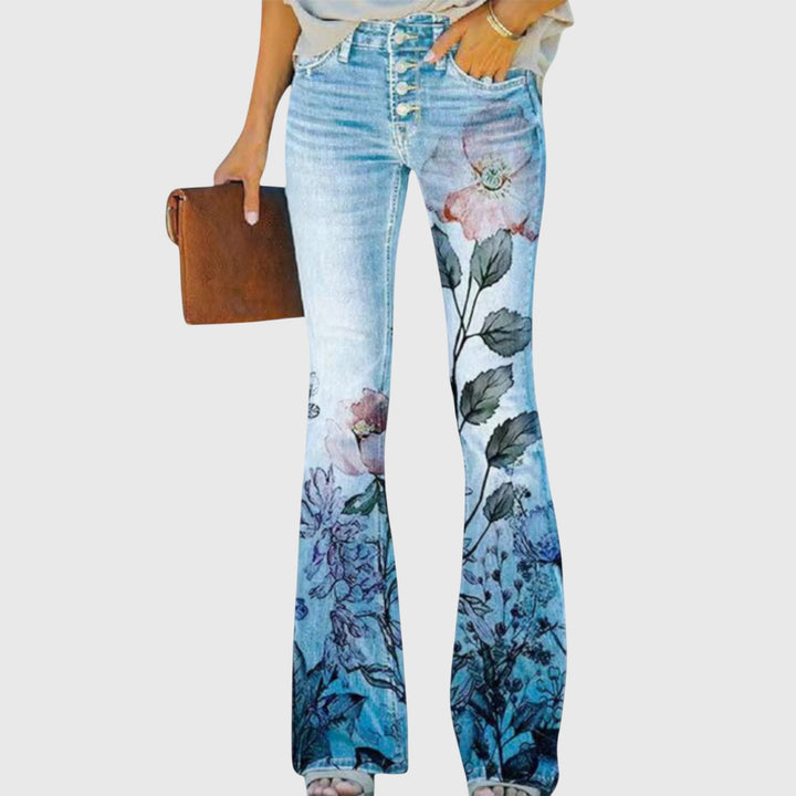 Damenhose mit Blumenmuster