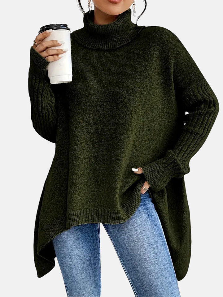 BRIGITTE – LANGER PULLOVER MIT KRAGEN