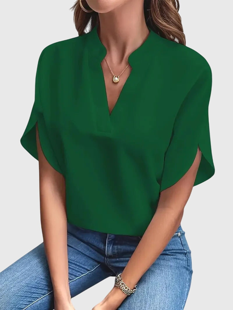 Beatrix™ | Miękka i Elegancka Koszula z Dekoltem w Serek