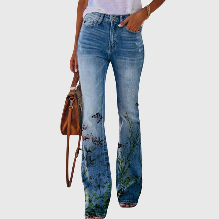 Damenhose mit Blumenmuster