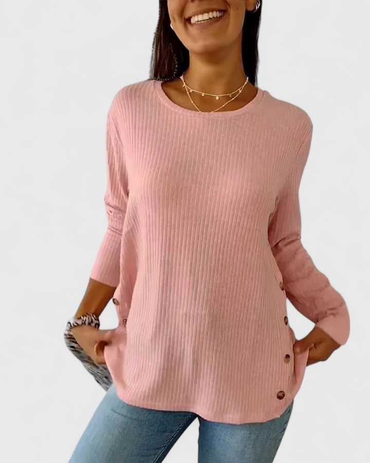 Megan™ | Elegante Crew-Bluse