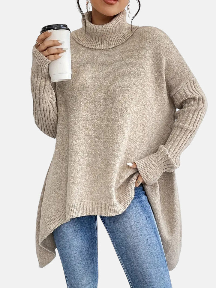 BRIGITTE – LANGER PULLOVER MIT KRAGEN