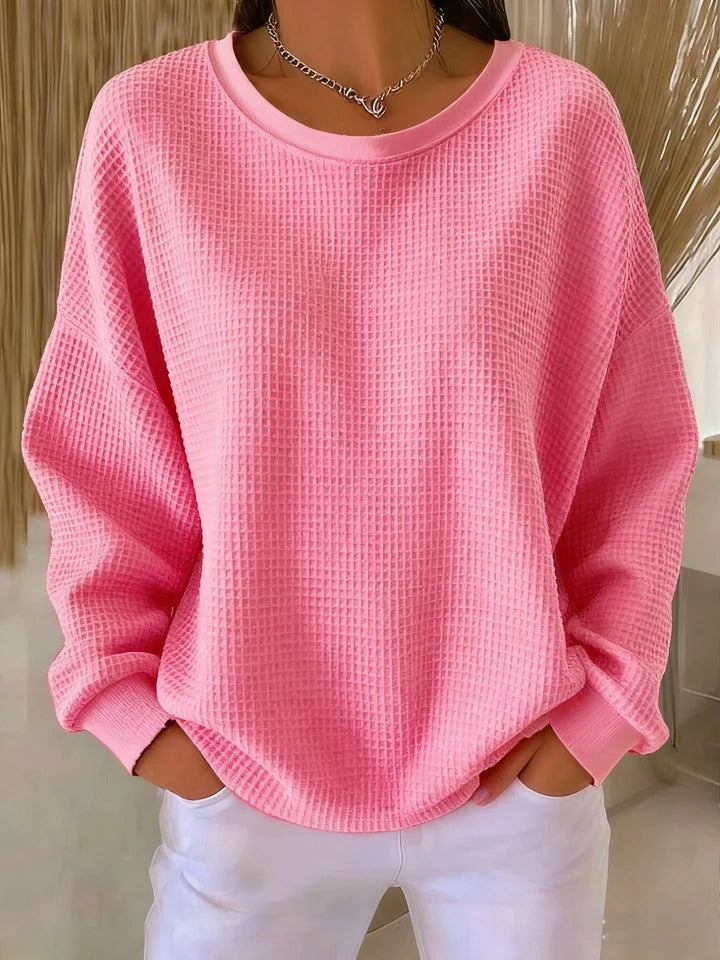 Elora | Strukturierter Rosa Pullover