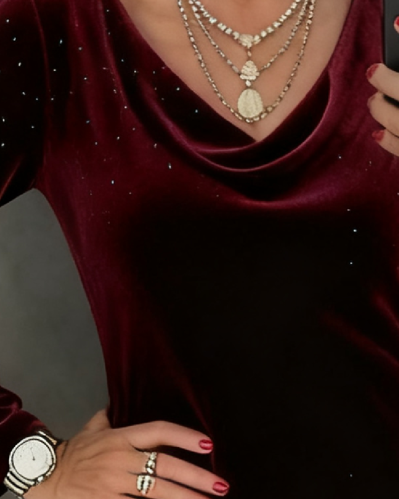 Aubrey | Gerades Kleid mit Glitzereffekt