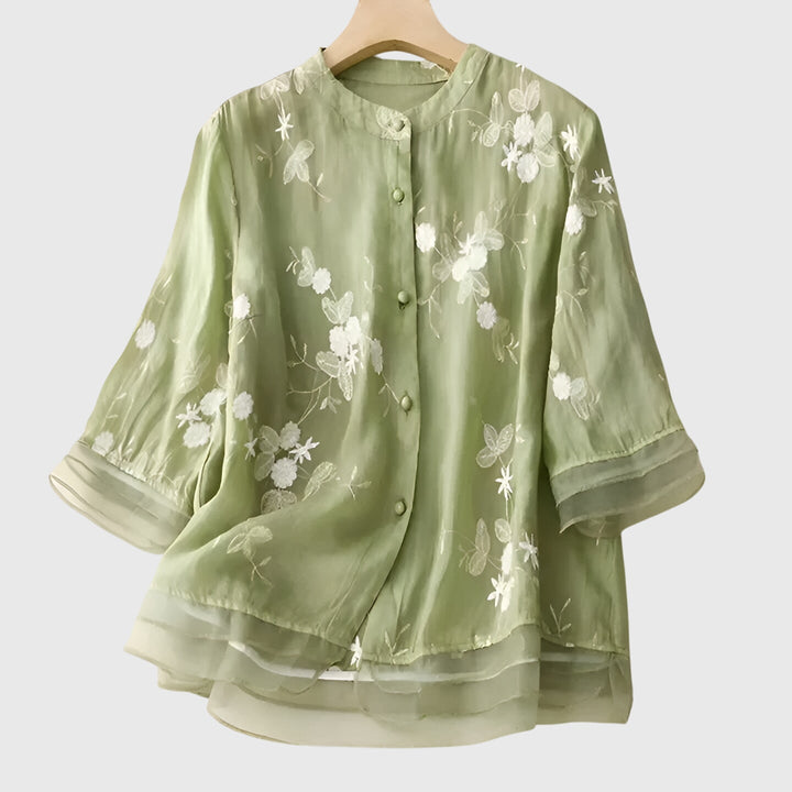 Nellie | Blouse with Embroidered Flowers