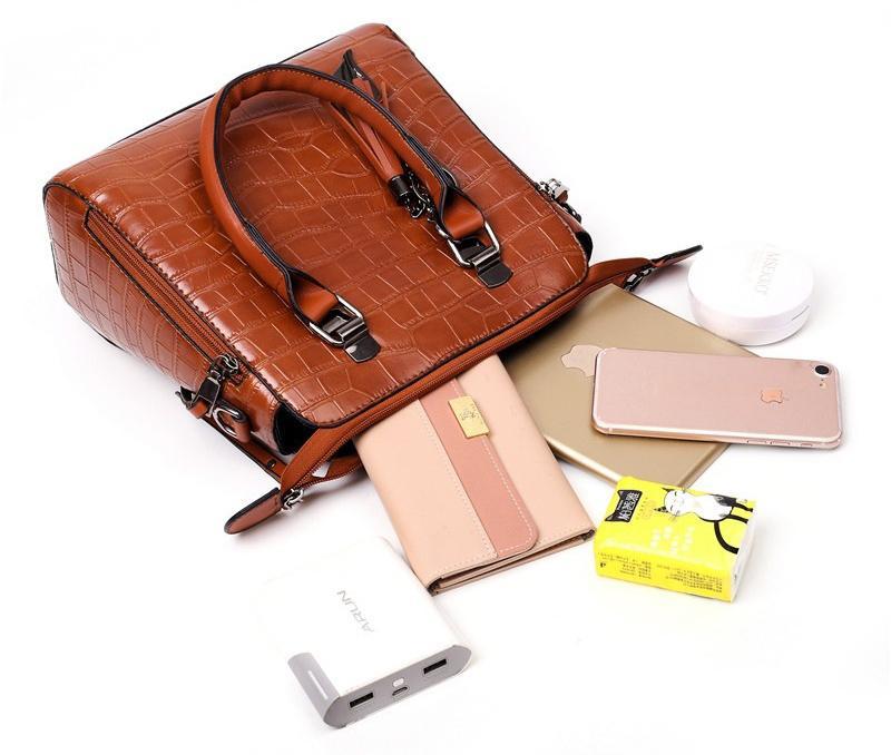Palmer – Krokodillederoptik-Handtaschenset, 4-teilig