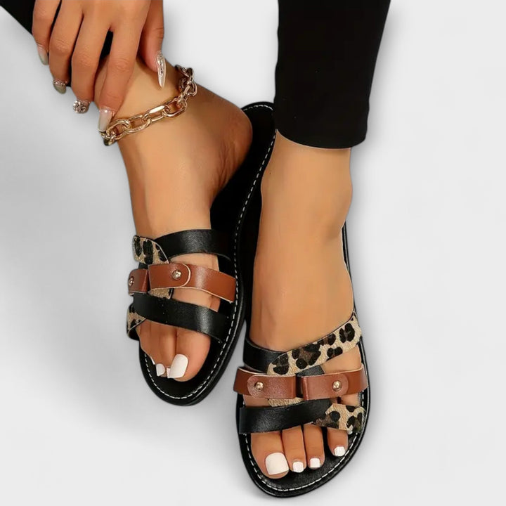 MATHILE | SANDALEN LEOPARD KREUZRIEMEN
