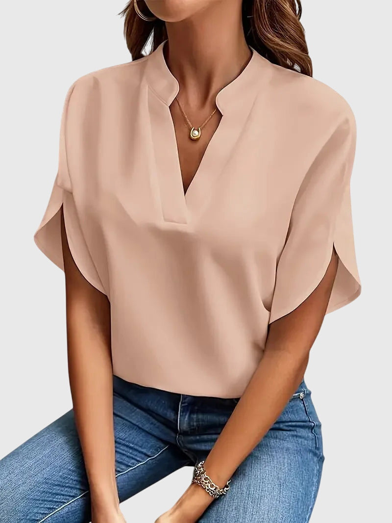 Beatrix™ | Miękka i Elegancka Koszula z Dekoltem w Serek