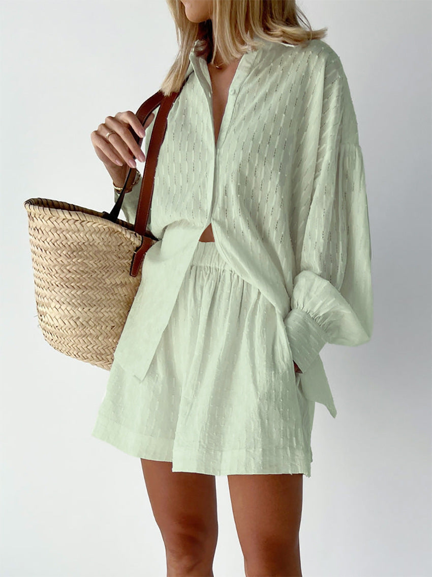 CHARLOTTE | LOUNGE-SET MIT SHIRT UND SHORTS
