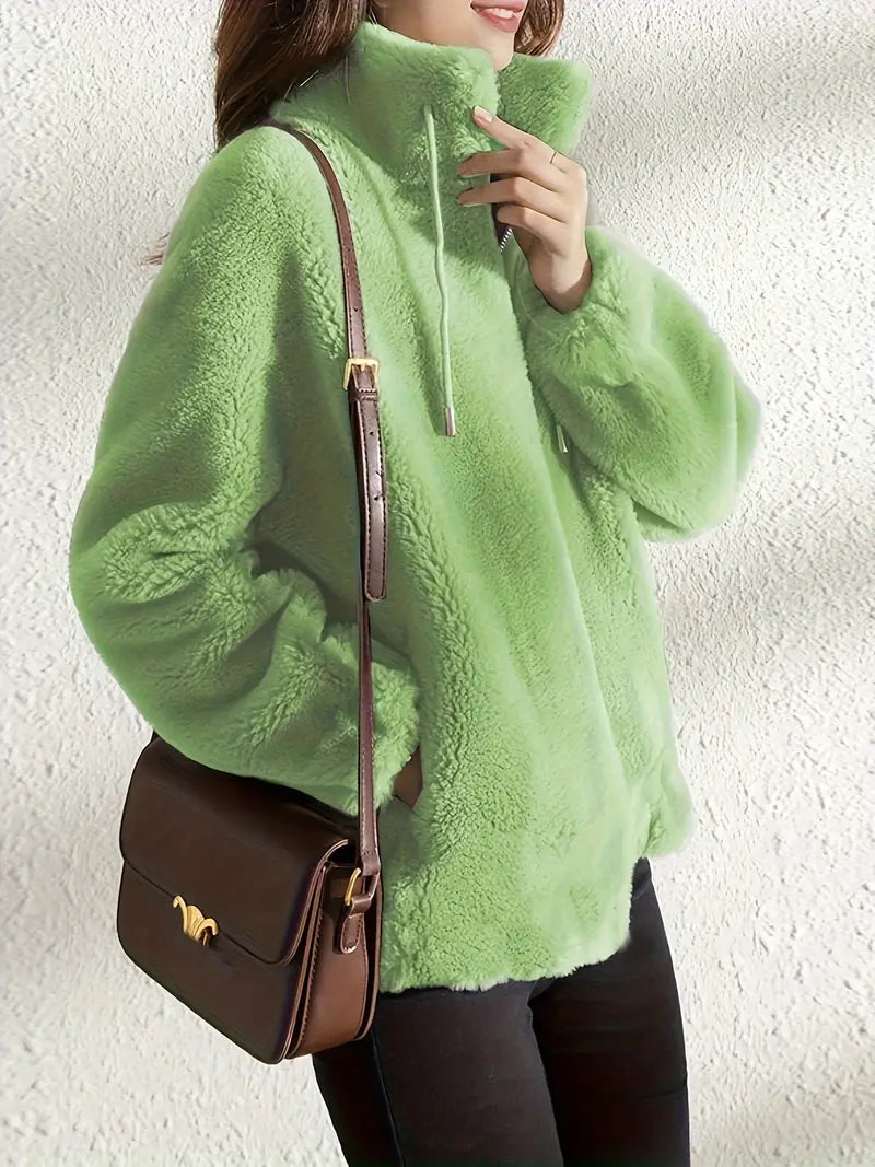 Maliza - Stylische Fleecejacke mit Kunstfell