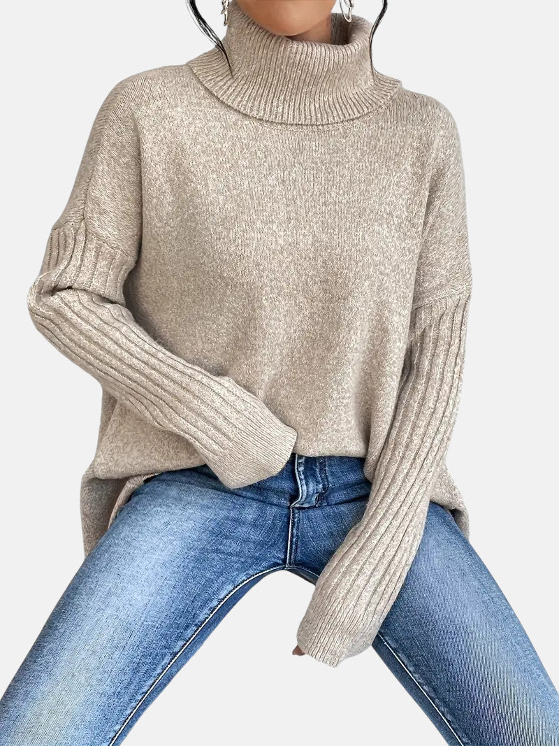 BRIGITTE – LANGER PULLOVER MIT KRAGEN