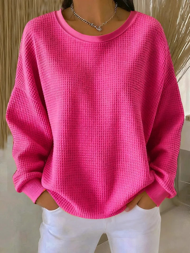 Elora | Strukturierter Rosa Pullover