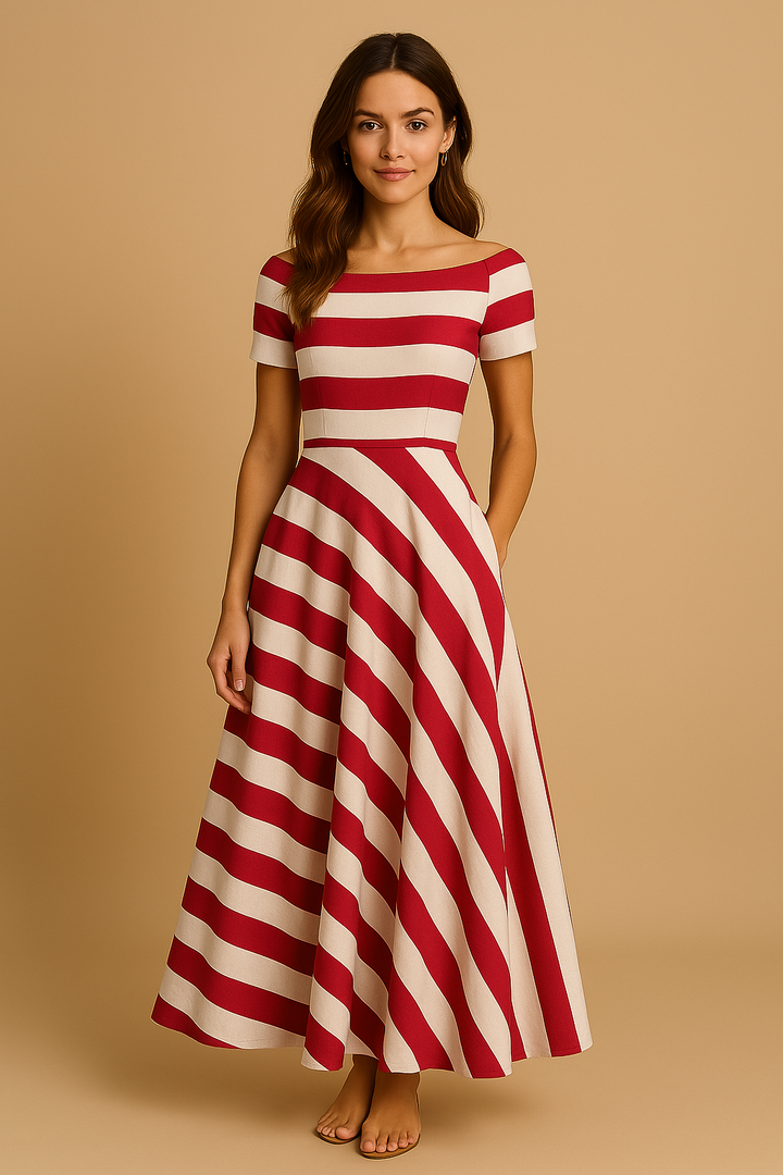 Nicole™ | Elegantes gestreiftes Kleid