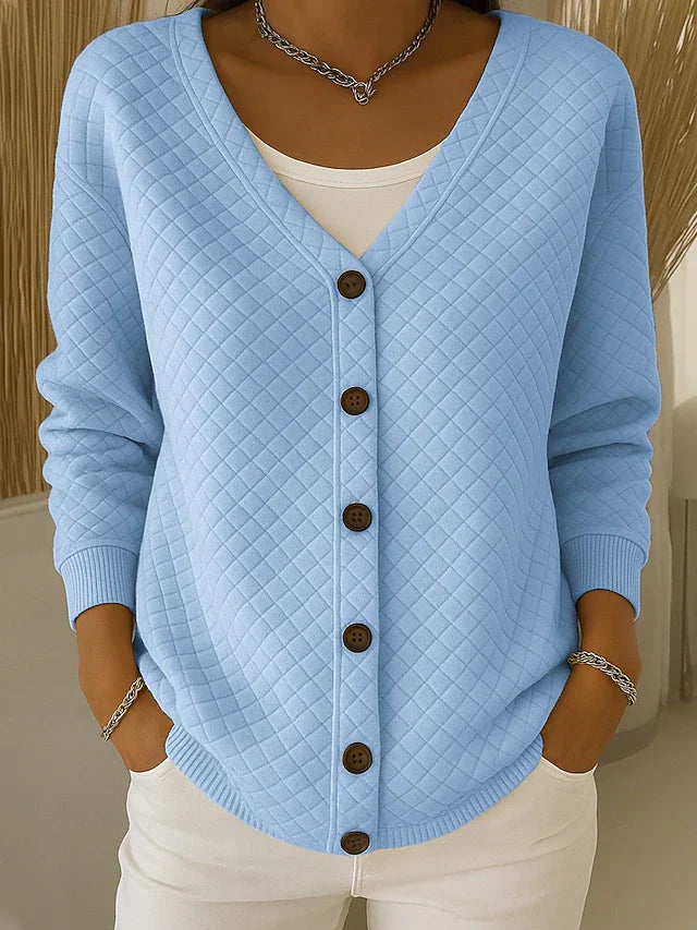 Janice | Texturierte Knopfstrickjacke
