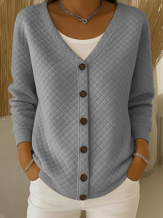 Janice | Texturierte Knopfstrickjacke