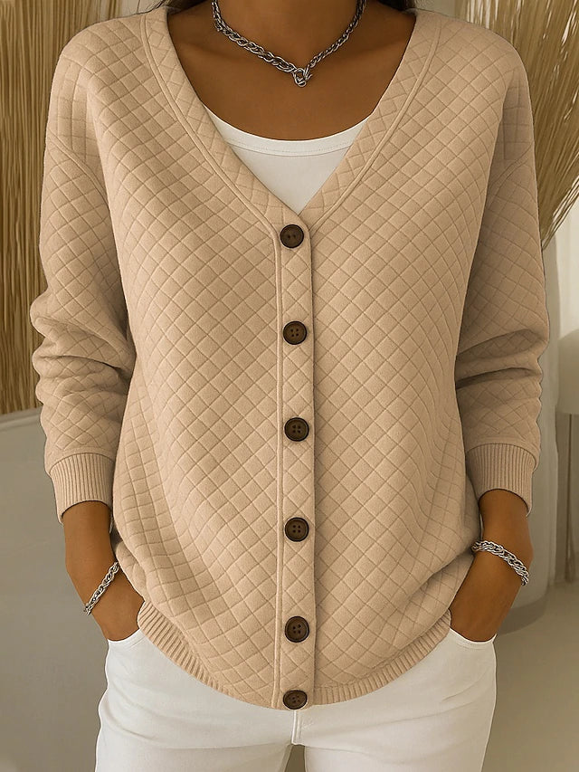 Janice | Texturierte Knopfstrickjacke