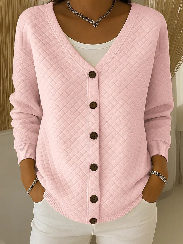 Janice | Texturierte Knopfstrickjacke