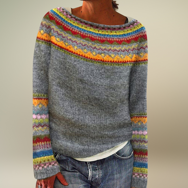 Jasmin™ - Wygodny Retro Sweter