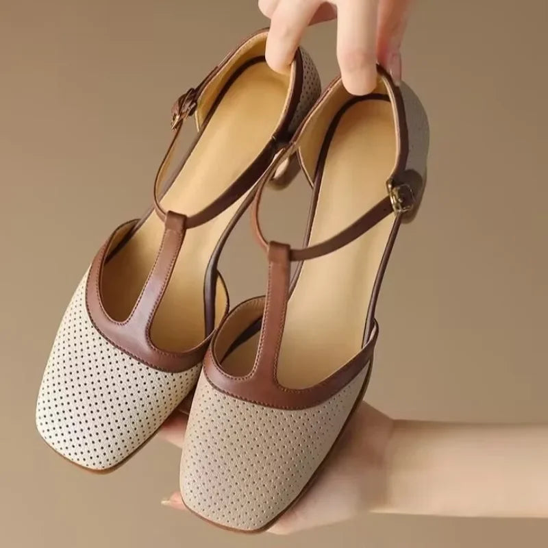 Isava Buty na Średnim Obcasie z Prawdziwej Skóry