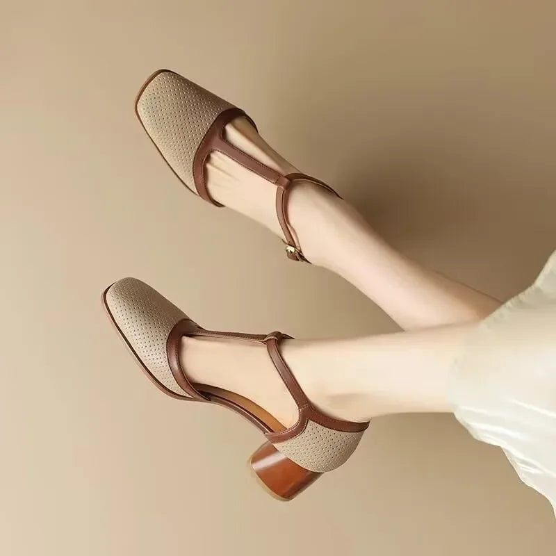 Isava Buty na Średnim Obcasie z Prawdziwej Skóry